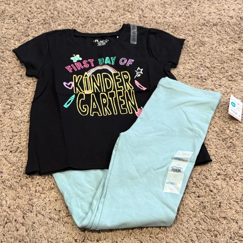 Garanimals Light Blue Leggings and kindergarten tee